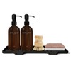 KLL 2-Pack Glass Soap Dispenser Set with Tray - 17oz