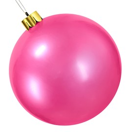 Inflatable Christmas Ornaments,18" 25" Christmas Oversized Ornament,Christmas Ball Decorations Indoor Outdoor, Use as Festive Yard Decoration (Pink, 25")