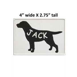 Athena Brands Custom Dog Breed Black Labrador Embroidered Name Tag Patch [IRON-ON] - YOUR NAME