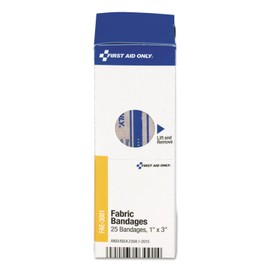 First Aid Only, Inc FAE3001 Fabric Bandages, 1-Inch x 3-Inch, 25/Box