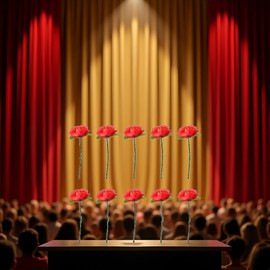 Dwuww 10pcs Red Folding Rose Appearing Magic Tricks, Close Up & Stage Magic, Adults