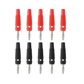 Dtmeng 10x 4 mm Banana Plug, 32A Stackable Tufted Plug Adapter, Spring-Loaded Plug, Screw Type/Solderless for Multimeter Speaker Cable