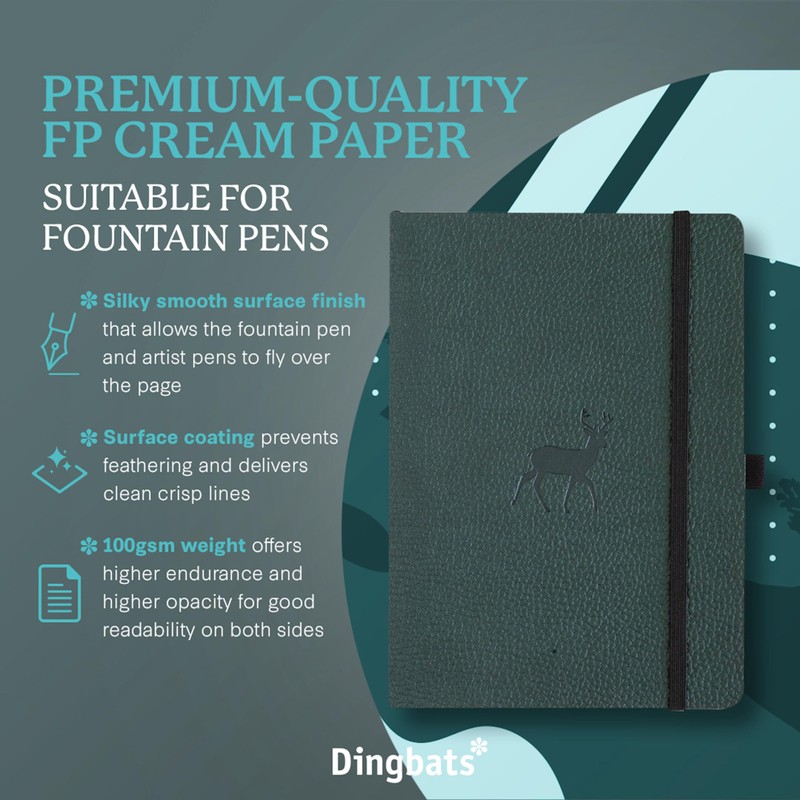 Dingbats* Wildlife Lined Journal A5 - Vegan Leather Soft Cover,