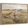 Framed Jesus Canvas Wall Art Jesus Walking In Field Painting