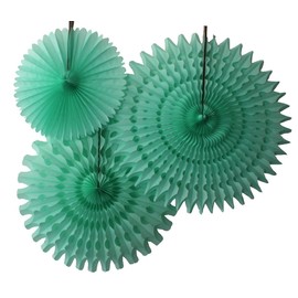 Set of 3 Honeycomb Tissue Fans, Mint (13-21 Inch)