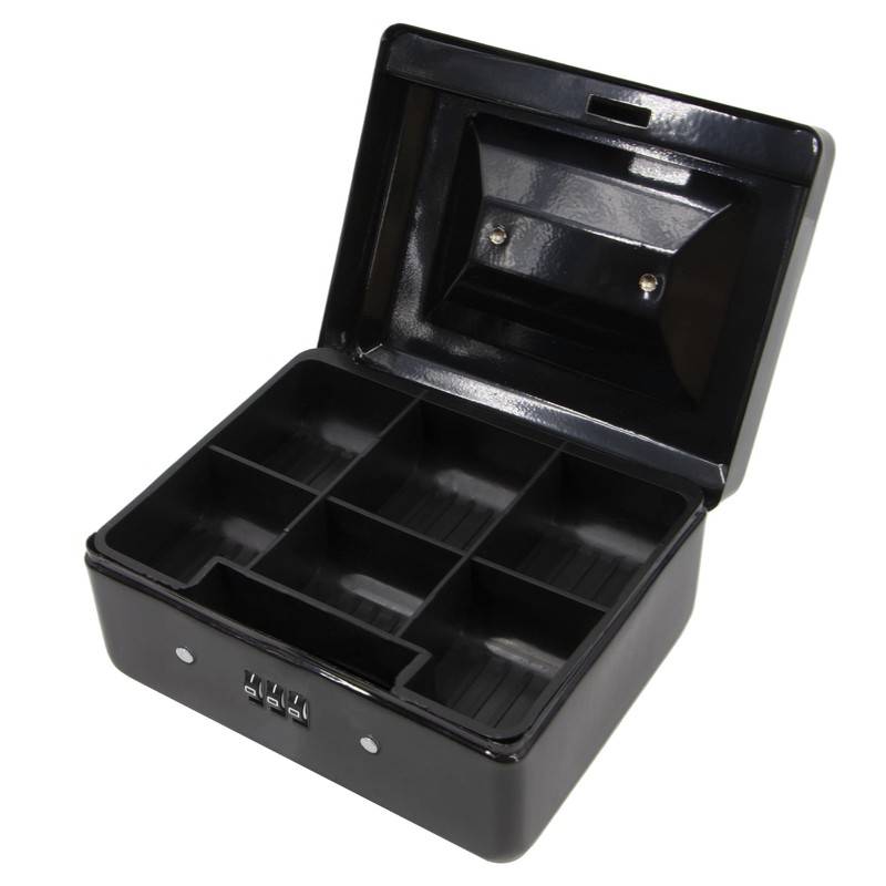 Small Security Lock Box with Coin Tray Metal Material with