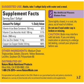 Nature Made Cabello Piel Uñas 2500mcg Biotina 120 Cápsulas