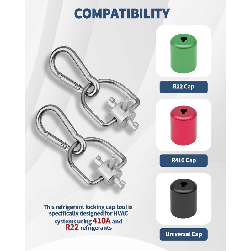 Aecsze 2 Pack HVAC Tools Locking Cap Key for R410A