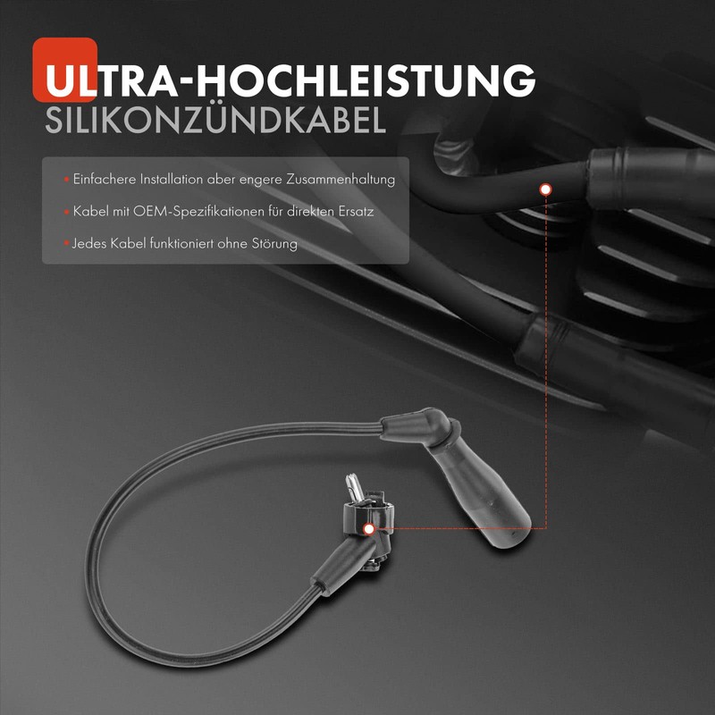 Frankberg 4x Ignition Cable Set Ignition Cable Compatible with Starlet