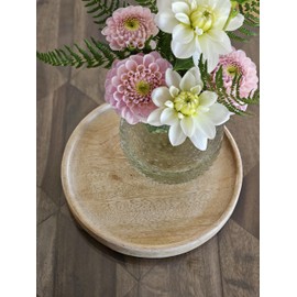 Meinposten Decorative Plate Mango Wood Decorative Board Coaster Jewellery Plate Tray Diameter 25 cm