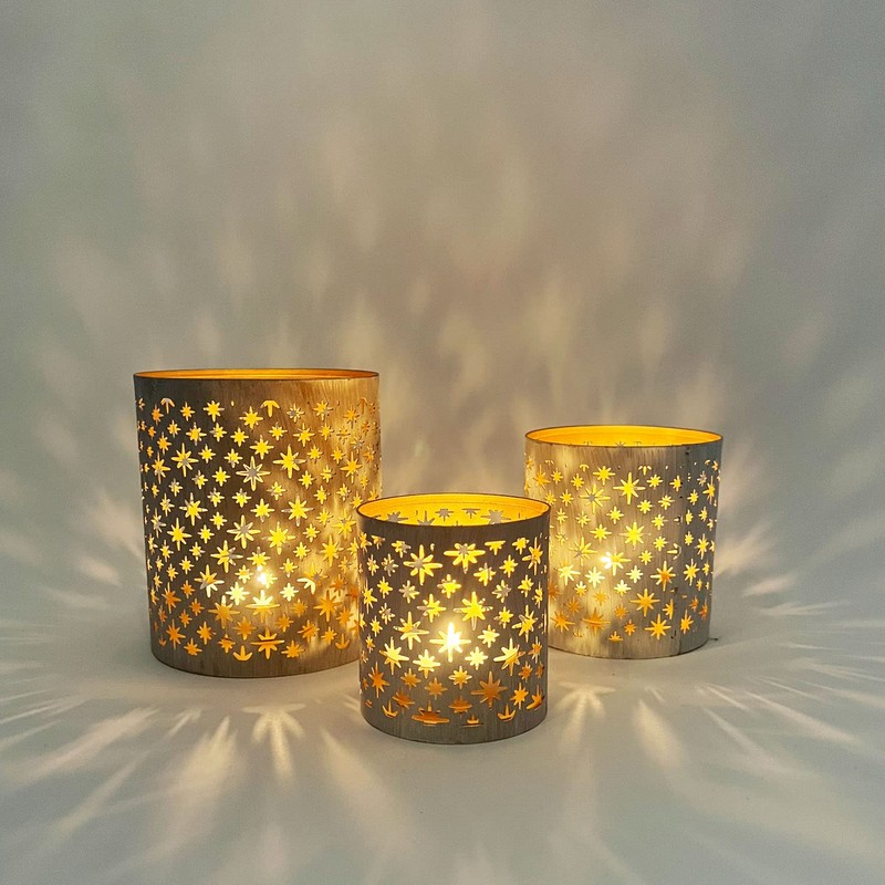Marrakesh Set of 3 Tea Light Holders 14 cm Large