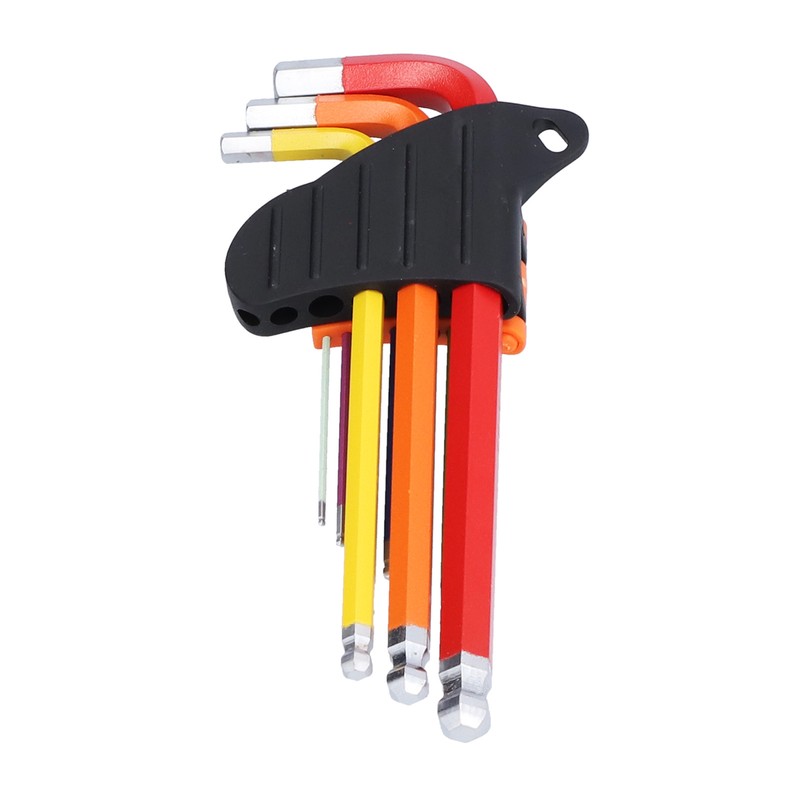 9Pcs Hex Wrench Ball End Colourful Long Arm Metal Key