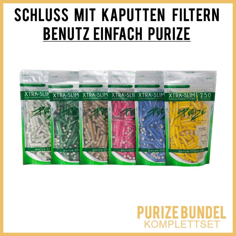 PURIZE Xtra Slim Filters (Purize 250 Pieces Activated Carbon Filters