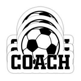 (3PCS) Soccer Coach Sticker, Soccer Stickers Decals, Sport Stickers for Soccer Players – Waterproof Vinyl Decal for Books Laptop Phones Tumblers Water Bottles, 3 x 2.2 Inch