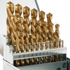 MACXCOIP Cobalt Left Hand Drill Bit Set, 29Pcs M35 High