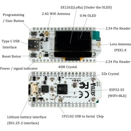 Rcmall 2 Heltec ESP32 Lora V3 WiFi+BLE Development Board 0.96" OLED for Arduino NodeMCU