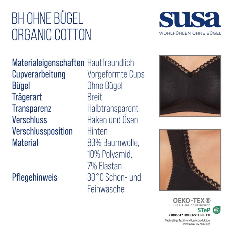 SUSA Women's 7758 Everyday Bra Schwarz 004, 42C, C