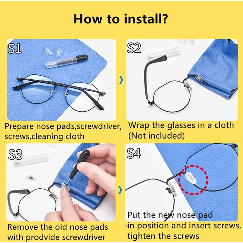 Eyeglasses Nose Pads,BEHLINE 5 Pairs Soft Silicone Glasses Nose Pieces,Air