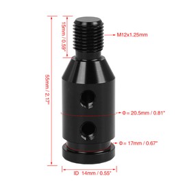 X AUTOHAUX M12x1.25 Car Black Gear Shift Knob Adapter for Non Threaded Shifter