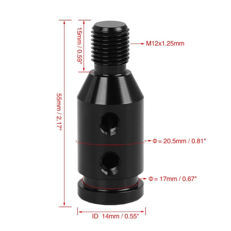 X AUTOHAUX M12x1.25 Car Black Gear Shift Knob Adapter for
