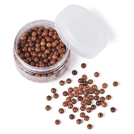 400pcs/Box Natural Round Wood Scentedros Beads 6mm Undyed Waxed Ball Spacer Beads Wooden Loose Beads for DIY Jewelry Crafts Making, Sienna