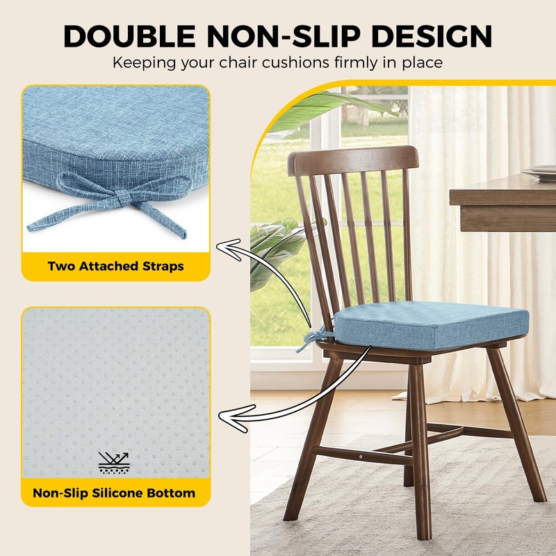 downluxe Indoor Chair Cushions for Dining Chairs, Soft and Comfortable