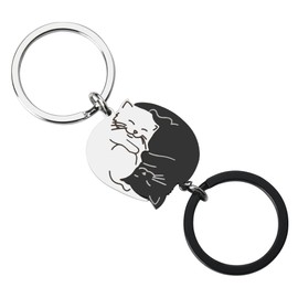 Valentine's Day Gifts for Him Her Boyfriend Girlfriend Matching Cat Keychains for Couples Best Friends Cat Lovers Anniversary Birthday Gifts for Husband Wife Fiancee Fiance Cat Keychain Set