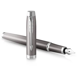 Parker IM Writing Rituals Grey Gradient Barrel Fountain Pen Chrome Trim Medium Nib Fountain Pen Blue Ink Gift Box