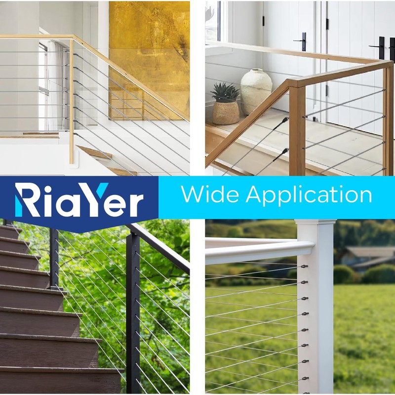 RiaYer 20 Pack Cable Railing Kit QuickLock,Invisible 180° Adjustable Right&Left