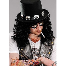 Magic Box Men Slash Style 80s Long Curly Black Wig