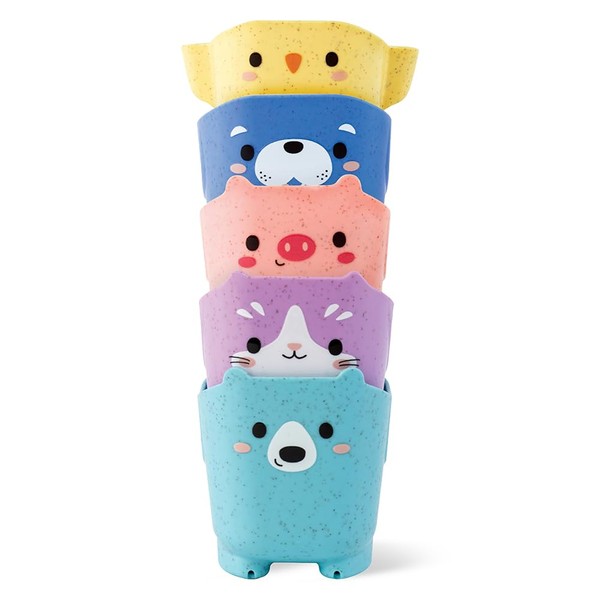 Tiger Tribe Pour & Play Animal Cups (5pcs) - 3-in-1