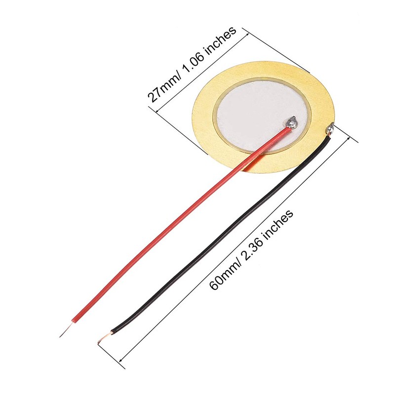uxcell 5Pcs Piezo Discs 27mm Acoustic Pickup Transducer Microphone Trigger