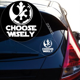 Yoonek Graphics Choose Wisely (Rebel/Alliance) Decal Sticker for Car Window, Laptop and More. # 520 (6