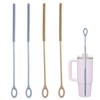 4Pcs Reusable Silicone Straw Cleaner Brush Extra Long, Soft Bendable,
