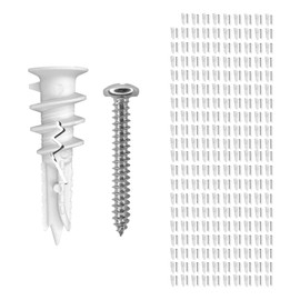 TITAN ANCHORS 200-Pack Premium Splitting Reinforced Nylon Self-Drilling Drywall Anchors with #8 Screws Kit | 200 Anchors + 200 Screws