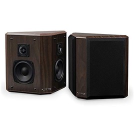 Fluance Elite High Definition 2-Way Bipolar Surround Speakers for Wide Dispersion Surround Sound in Home Theater Systems - Natural Walnut/Pair (SXBP2W)