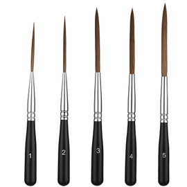 5 Pcs Pinstriping Brush Liner Brushes Detail Paint Brushes Extra Long Fine Point Tip Pinstriping Scroll Outlining Brush for Artists Watercolor Acrylic Painting Marking Outlining Filling Creating Edge