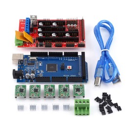 RAMPS 1.4 Controller + MEGA2560 R3 Board + 5pcs Soldered A4988 Stepper Motor Drivers + 5pcs Heat Sinks + 19pcs Jumpers with USB Cable for RepRap 3D Printer Kit