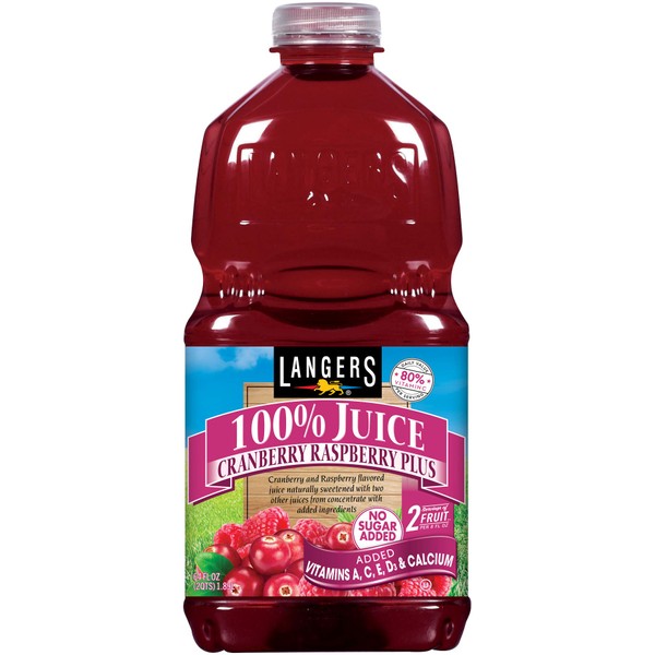 Langers Juice, Cranberry Raspberry Plus, 64 Ounce (Pack of 8)