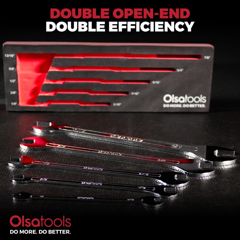 Olsa Tools 5-Piece SAE Slim Profile Wrench Set - Dual