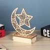 Mobestech 3PCS Ramadan Mubarak Eid Decorations Wooden Moon Star Lights