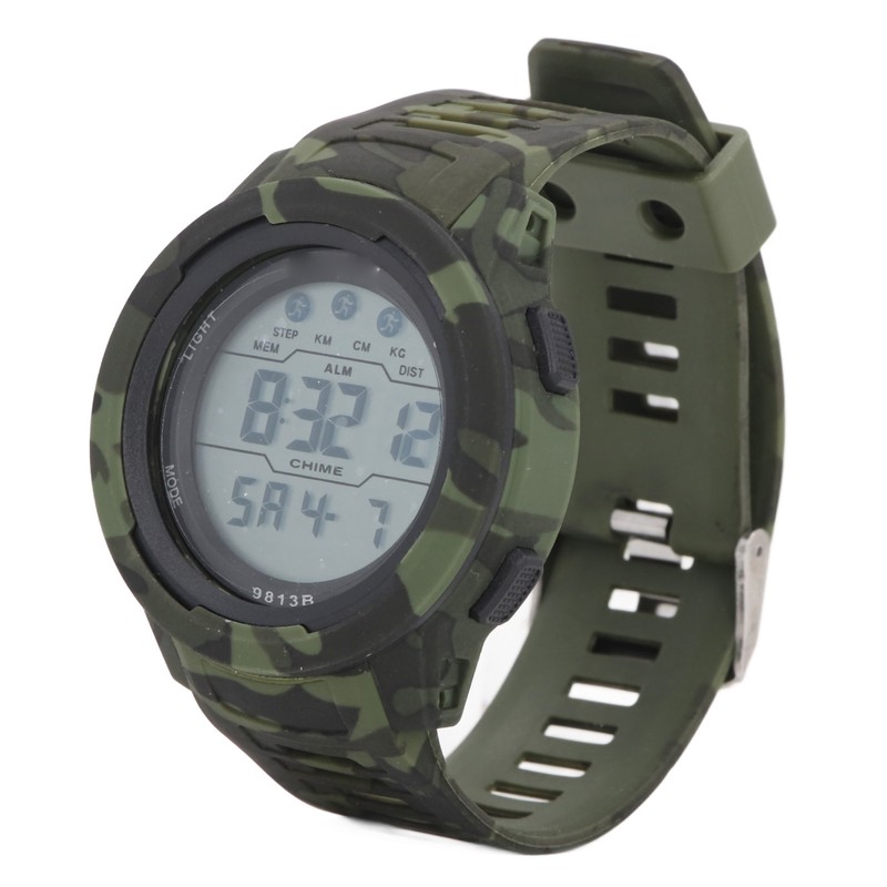 Men Digital Sports Watch 50m Waterproof Watch with LED Backlight