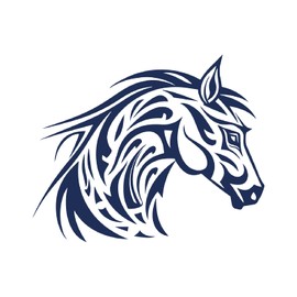 Tattwo.me Temporary Tattoos for Adults and Children 2 Weeks Waterproof - Tribal Horse Head - Vegetable Ink - EU Cosmetic Certificate - (M0213)