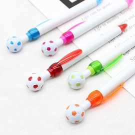LimCryspp 12 Pcs Cute Soccer Ballpoint Pens,0.7mm Black Ink Retractable Football Pens for Home (12)