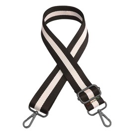 Canvas Handbag-Strap Purse Handle Strap-Replacement Adjustable Shoulder Bag Strap Replacement With Metal Clasp Stripe(Black White)
