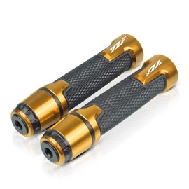 Universal 7/8'' 22mm Motorcycle Powersports Handlebar Grips for Yamaha YZF 600R R1 1998-2019,R3 2015-2019,R6 1999-2019,R6S 2006-2009 (Gold)