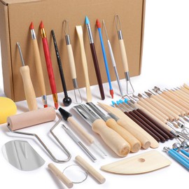 61Pcs Ceramic Clay Sculpting Tools, Pottery Tools Kit and Supplies for Carving, Modeling Ceramics, Pottery Kiln, Polymer Clay Tools for Beginners and Professional Art Crafts