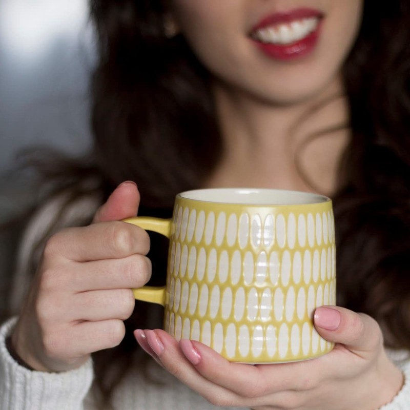 Danica Studio Ochre Imprint Ceramic Mugs 14 oz