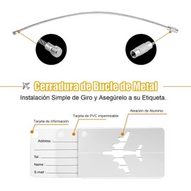 Identificador de maletas de viaje, 10 Piezas Identificador de maletas, Tags para bolso de viaje para equipaje de avión, Etiquetas de aleación de Aluminio, para Bolso, Maleta