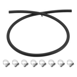X AUTOHAUX 1/8" Fuel Line Kit 3.28ft Vacuum Hose Automotive Fuel Hose with 8 Clamps 1 Set